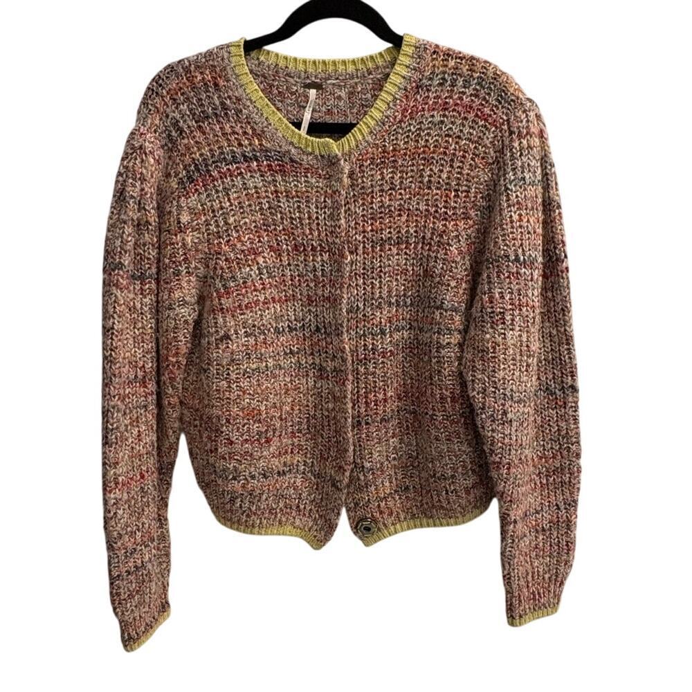 Free People Walk on By Cardigan Sweater Colorful Size Small FLAW - PLEASE READ